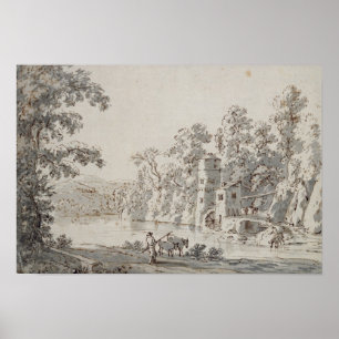 Die Wassermühle am Ford Poster