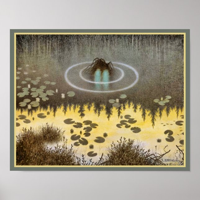 Die Wasserspritze von Theodor Severin Kittelsen Poster (Vorne)