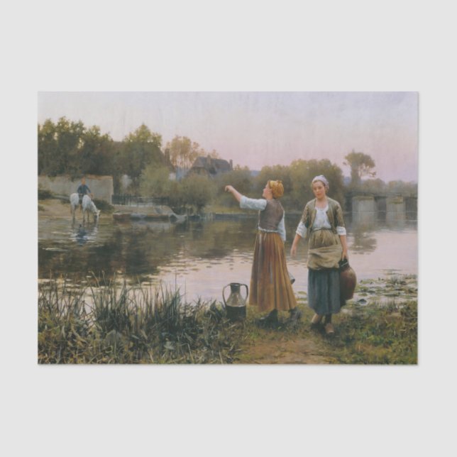 Die Wasserträger von Daniel Ridgway Knight Seidenpapier (Vorderseite)