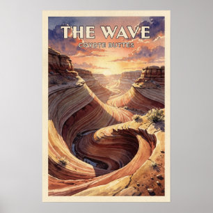 Die Wave Coyote Buttes Vintage Reise Poster