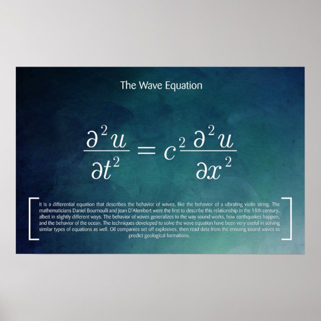 Die Wave Equation - Math Poster (Vorne)