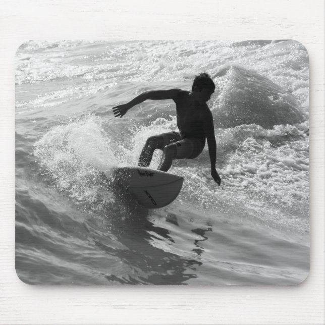 Die Wave Graustufen reiten Mousepad (Vorne)