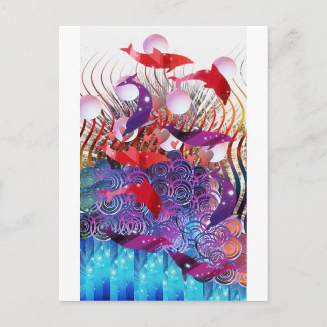 Die Waves reiten Postkarte (Vorderseite)