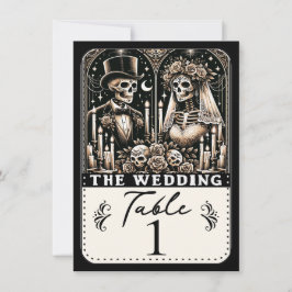 DIE WEDD Tarot Skelette Hochzeitsszene Tischnummer