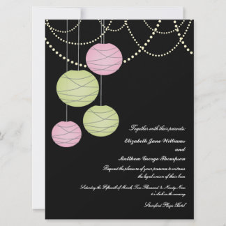 die Wedding 6x8 rosa u. Grünbuch-Laternen laden Einladung