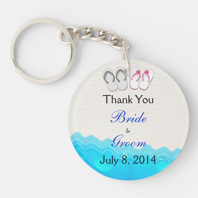 Die Wedding Strand-Sandalen danken Ihnen Schlüsselanhänger (Vorderseite)