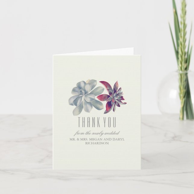 Die Wedding Succulents danken Ihnen Dankeskarte (Vorderseite)