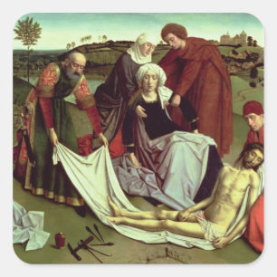 Die Wehklage über dem toten Christus Quadratischer Aufkleber