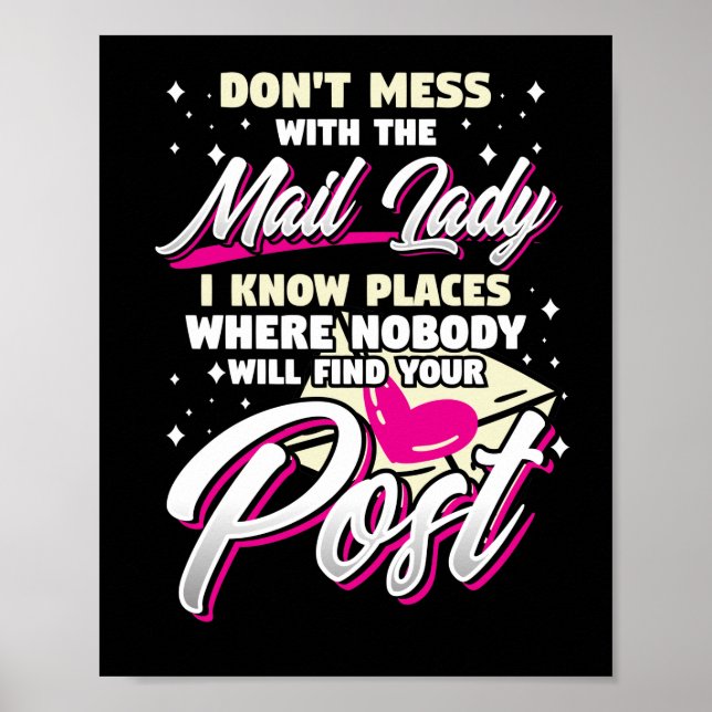 Die weibliche Postarbeiterin verrät sich nicht mit Poster (Vorne)