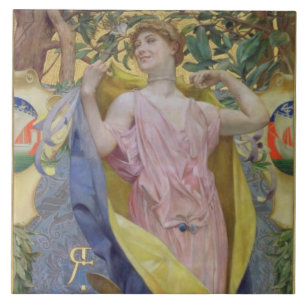 Die weibliche Toilette (Platte) Fliese