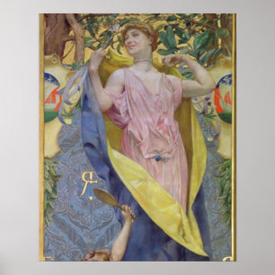 Die weibliche Toilette (Platte) Poster