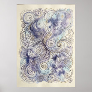 Die weiche Spirale der väterlichen Lichtwandkunst Poster