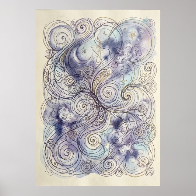Die weiche Spirale der väterlichen Lichtwandkunst Poster (Vorne)