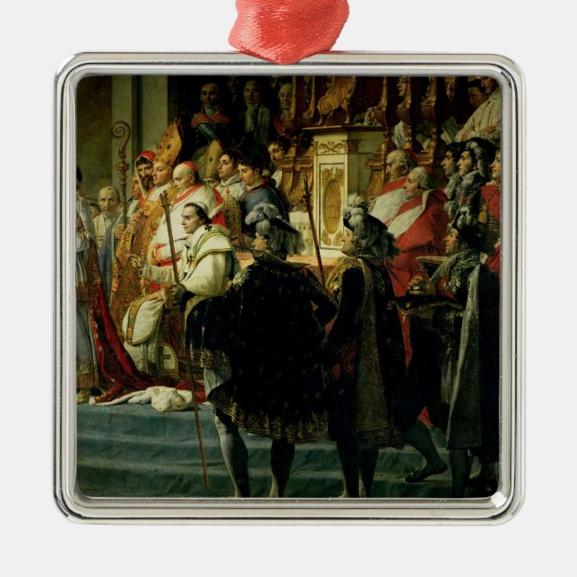 Die Weihe des Kaisers Napoleon Silbernes Ornament (Vorne)