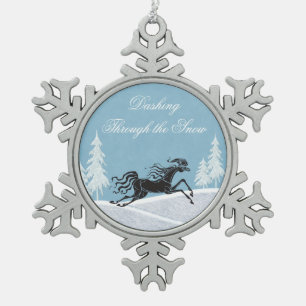 Die Weihnachtsdekoration des Schneehorns durchatme Schneeflocken Zinn-Ornament