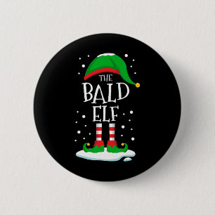 Die Weihnachtsfamilie Bald Elf passt zur Xmas-Grup Button