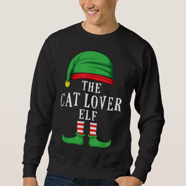 Die Weihnachtsfamilie Cat Lover Elf - Matching Gro Sweatshirt (Vorderseite)