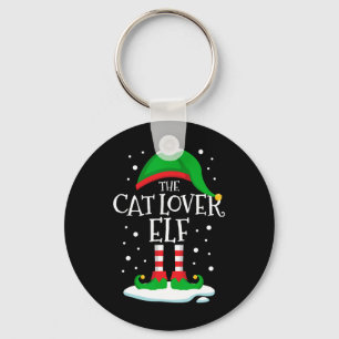 Die Weihnachtsfamilie Cat Lover Elf passt zu Weihn Schlüsselanhänger