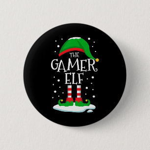 Die Weihnachtsfamilie der Gamer Elf passt auf das  Button
