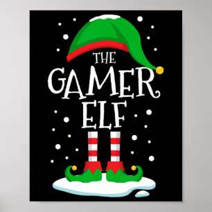 Die Weihnachtsfamilie der Gamer Elf passt auf das Poster