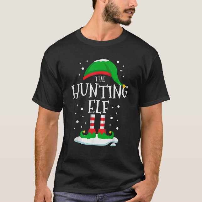 Die Weihnachtsfamilie der Jagdelfen passt zu Weihn T-Shirt (Vorderseite)