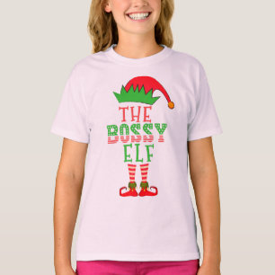 Die Weihnachtsfamilie des Bossy Elf passt Pajama T-Shirt