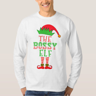 Die Weihnachtsfamilie des Bossy Elf passt Pajama T T-Shirt