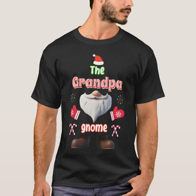 Die Weihnachtsfamilie Opa Gnome T-Shirt (Vorderseite)