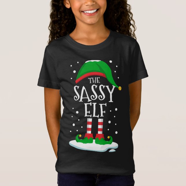 Die Weihnachtsfamilie von Sassy Elf passt zur Weih T-Shirt (Vorderseite)