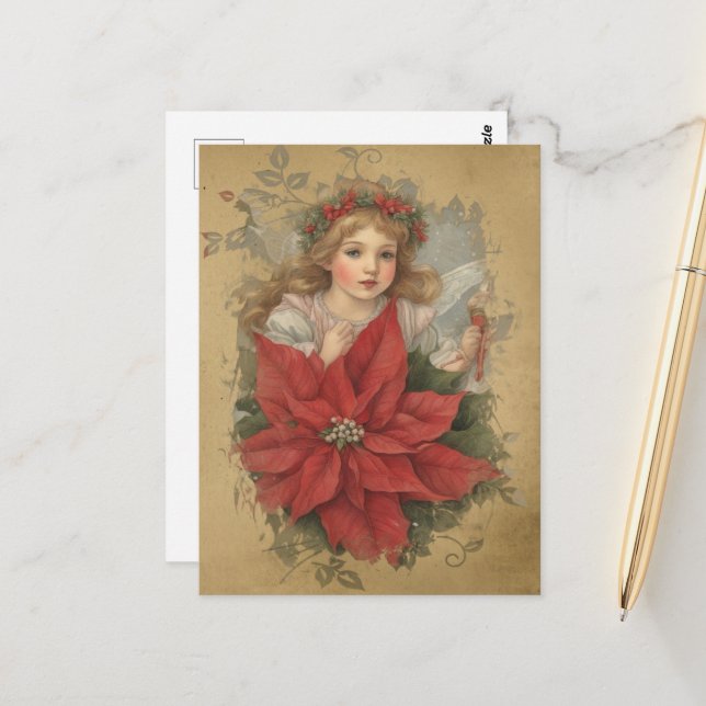Die Weihnachtsfee Postkarte (Vorderseite/Rückseite Beispiel)