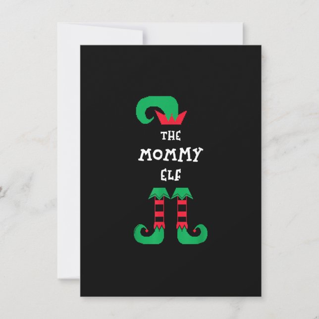 Die Weihnachtsfeier der Mommy Elf Mama Xmas Mama M Einladung (Vorderseite)