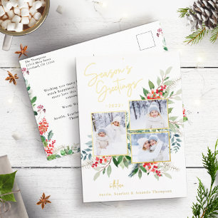 Die Weihnachtsfeier Gold Foil Holiday Postkarte