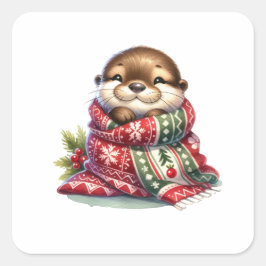 Die Weihnachtsfeier im Scara Quadratischer Aufkleber