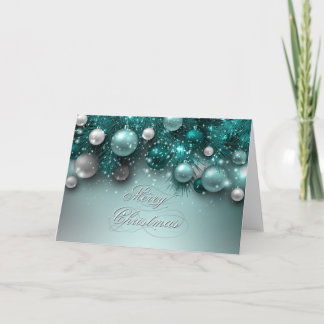 Die Weihnachtsfeiertags-Verzierungen - aquamarin - Feiertagskarte