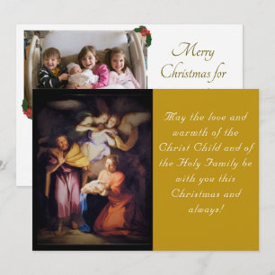 Die Weihnachtsfotografie der Geburt Christi Feiertagskarte