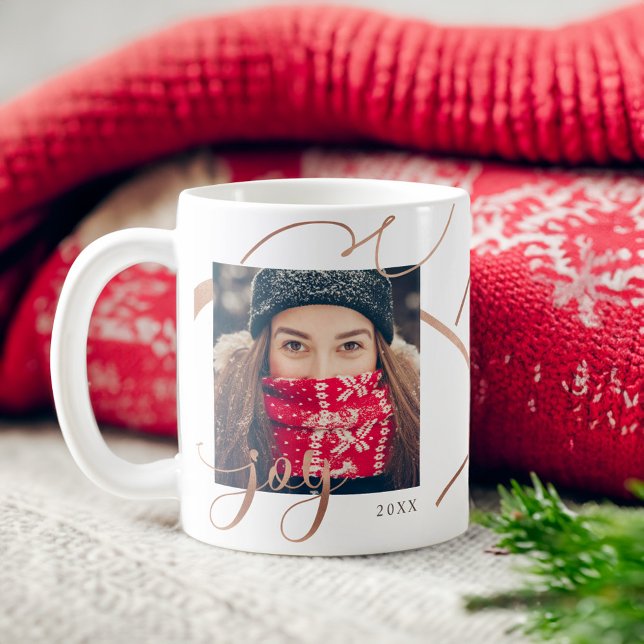 Die Weihnachtsfreude verbreiten | Minimalistisches Kaffeetasse (Spread The Christmas Joy | Minimalistic Photo Coffee Mug)