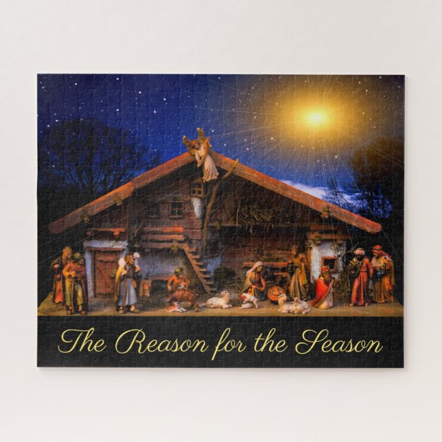 Die Weihnachtsgeschichte Krippenszene Puzzle (Horizontal)