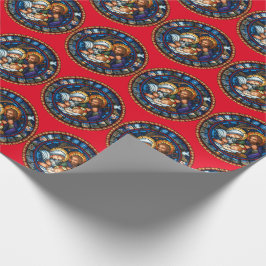 Die Weihnachtsgeschichte - rotes Umschlagpapier Geschenkpapier