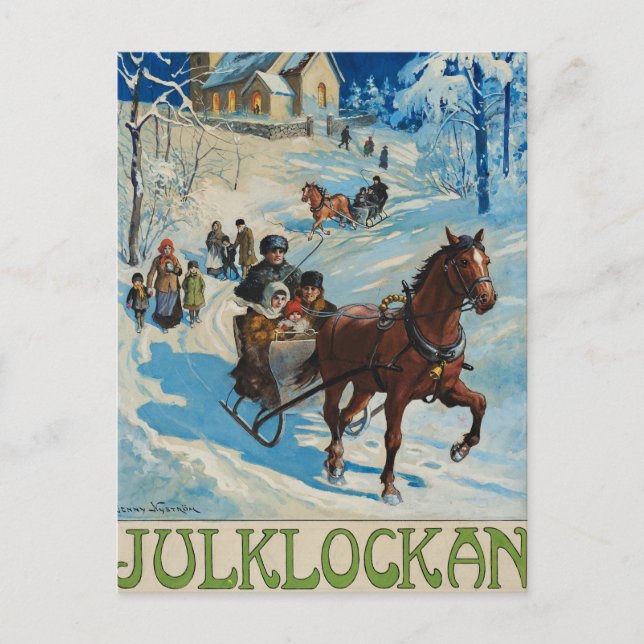 Die Weihnachtsglocke von Jenny Nystrom Postkarte (Vorderseite)