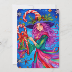 Die Weihnachtshexe 4 Design-Weihnachtskarte Einladung