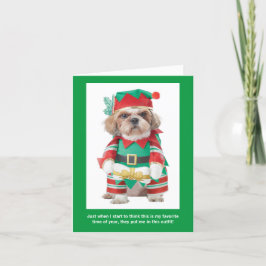 Die Weihnachtskarte des Hundes zur Lieblingszeit d Feiertagskarte