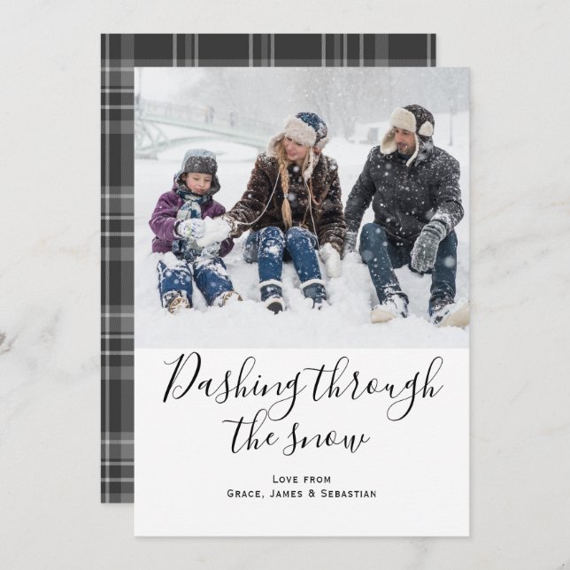 Die Weihnachtskarte des Schnee-Fotos durchatmen Einladung (Vorne/Hinten)