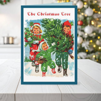 Die Weihnachtskarte für den Weihnachtsbaum erhalte Feiertagskarte