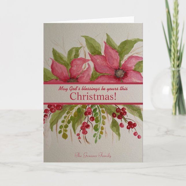 Die Weihnachtskarte von Poinsettia Feiertagskarte (Vorderseite)