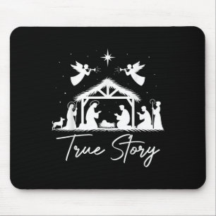 Die Weihnachtskrippe Jesus Christlichen Menschen Mousepad