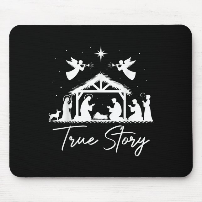 Die Weihnachtskrippe Jesus Christlichen Menschen Mousepad (Vorne)