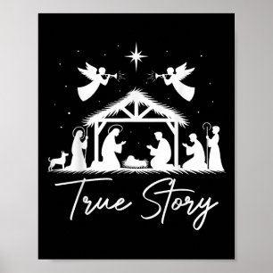 Die Weihnachtskrippe Jesus Christlichen Menschen Poster