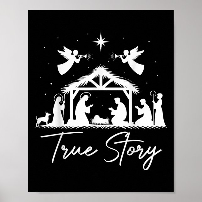 Die Weihnachtskrippe Jesus Christlichen Menschen Poster (Vorne)