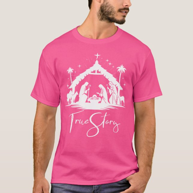 Die Weihnachtskrippe Jesus Christlichen Menschen T-Shirt (Vorderseite)