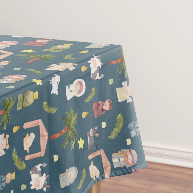Die Weihnachtsnachtsnacht der Krippe Tablecloth Tischdecke (Beispiel)
